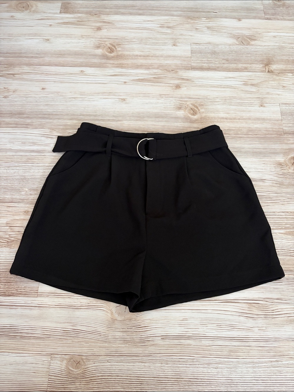 Forever 21 Black High-Rise Belted Bermuda Shorts